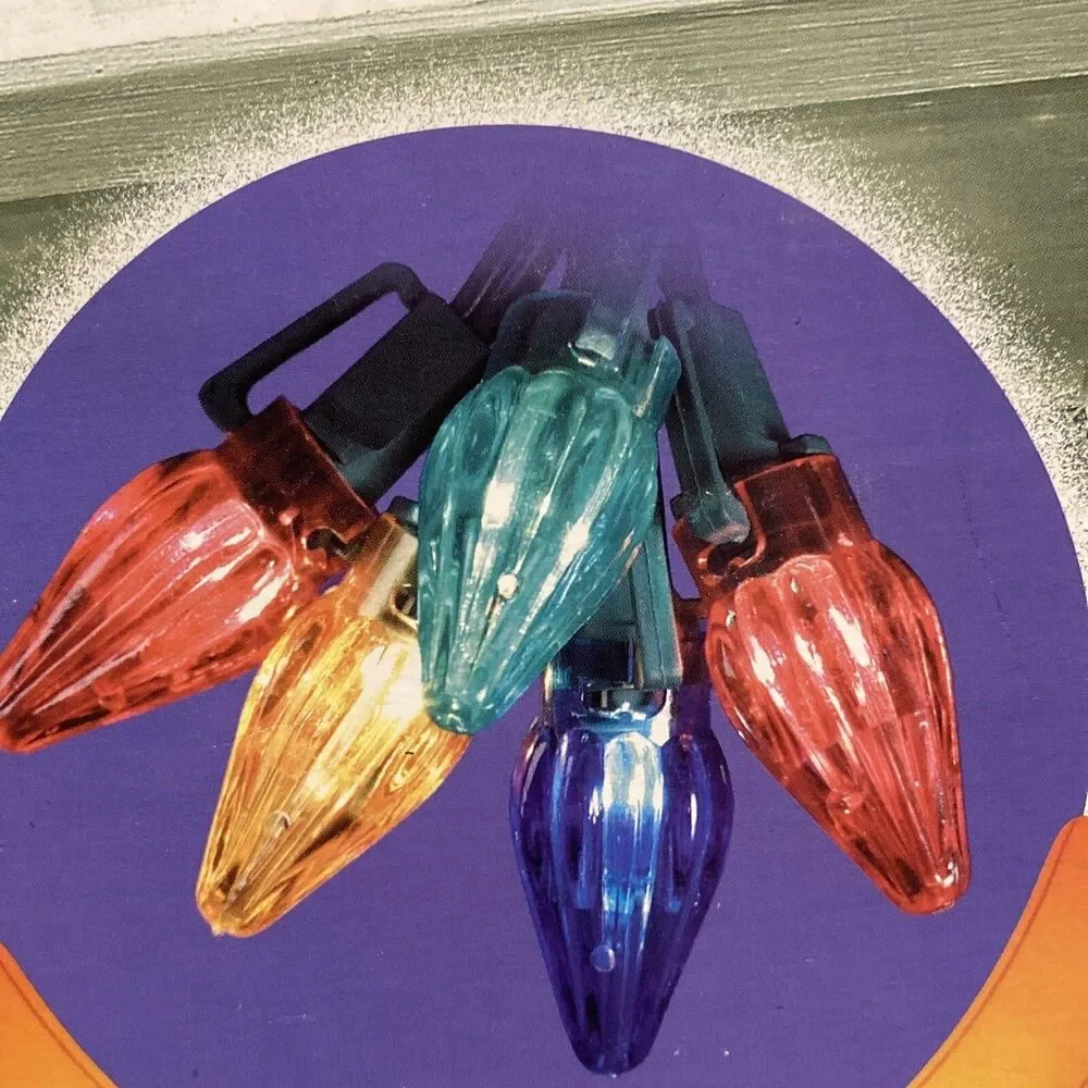 Sylvania Add-a-set Christmas Light Set Strand Ribbed Reflector 44’ Multi Color